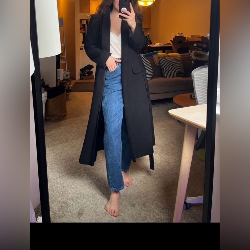 Vintage black suede spring/autumn coat